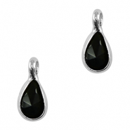 Pendenti di vetro Crystal Glass goccia nero-argento