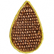 Pendente all'uncinetto con perline sfaccettate a forma di goccia rame