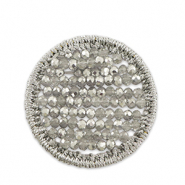 Pendente all'uncinetto con perline sfaccettate 35mm grigio