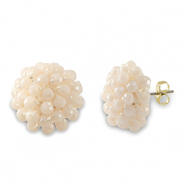 Orecchini sfaccettati con anellino rosa nude