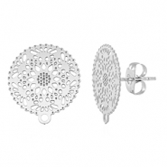 Componenti in acciaio inossidabile orecchini 15mm con anellino argento