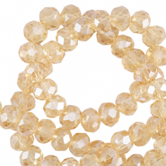 Perline sfaccettate 6x4mm rondella marigold giallo-effeto perlato