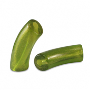 Perline in acrilico tubo lucida verde oliva oro