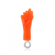 Pendenti in resina "Mano Fico" arancio neon-argento