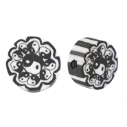 Perline di polimero Yin & Yang 9mm nero-bianco