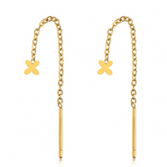 Orecchini in acciaio inossidabile fiori oro
