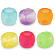 Perline in acrilico rondella 8mm multicolore trasparente