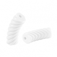 Perline in acrilico tubo spirale bianco