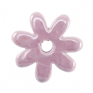 Perline di ceramica greca DQ fiore viola lavanda