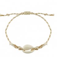 Braccialetti alla moda conchiglia ciprea bianco-oro