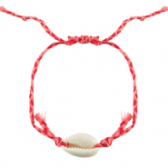 Braccialetti alla moda conchiglia ciprea rosso-rosa