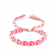 Braccialetti alla moda rosa neon-bianco