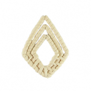 Pendente in rattan rombo bianco naturale