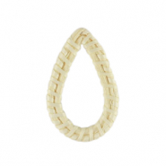 Pendente in rattan goccia bianco naturale