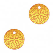 Ciondoli accattivanti fiore 16mm giallo metallico