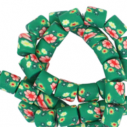 Perline di polimero 6mm fiore verde-multicolore