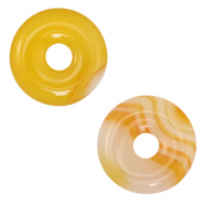 Perline in pietra naturale Agata donut 20mm giallo