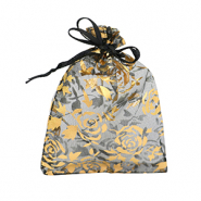 Sacchetti in organza 9x12cm rosa nero-oro