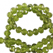 Perline sfaccettate 6x4mm rondella verde lime scuro
