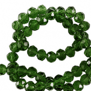 Perline sfaccettate 3x3mm rondella verde smeraldo scuro