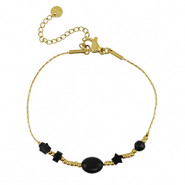 Bracciali in acciaio inossidabile stella oro-nero