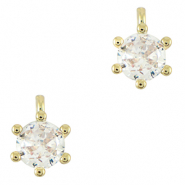 Metal TQ lat&oacute;n ciondoli zirconia oro