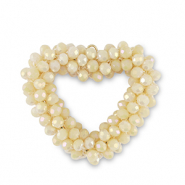 Ciondoli sfaccettati cuore giallo vaniglia