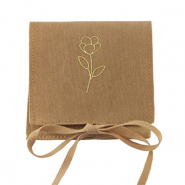 Sacchetto per gioielli fiori marrone sierra-oro