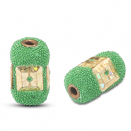 Perline in stile bohémien verde-oro
