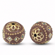 Perline in stile bohémien viola-oro