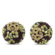 Perline in stile bohémien viola scuro-oro