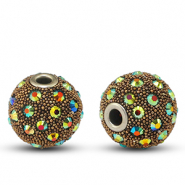 Perline in stile bohémien viola scuro-strass