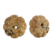 Perline in pietra naturale Quarzite fiore marrone