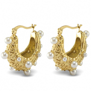 Orecchini in acciaio inossidabil Imitazione di perle oro