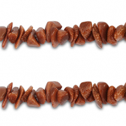 Perline in pietra naturale chips glitterato terracotta marrone mattone