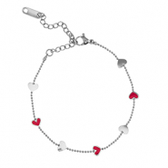 Bracciali in acciaio inossidabile cuore argento