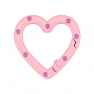 Componenti colorati anello brisé portachiavi cuore rosa-viola