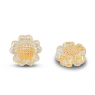 Perline in acrilico fiore trasparente arancia