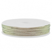 Coda di topo intrecciato 0,8mm argento-rosa metallico