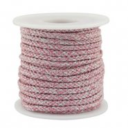 Cordoncino intrecciato alla moda 3.5mm bianco-rosa-argento