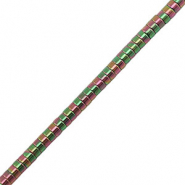 Perline di ematite disco 2mm verde-rosa-rivestimento AB