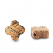 Perline in pietra naturale Quarzite quadrifoglio marrone