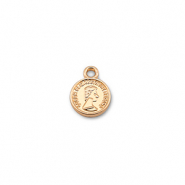 Ciondoli di metallo rotondo con la Regina Elisabetta oro