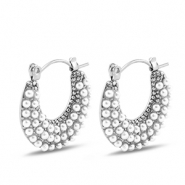 Orecchini in acciaio inossidabil con imitazione di perle argento