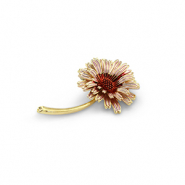 Broches fiore oro-rosa chiaro-rosso
