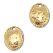BY31&reg; Ciondolo in acciaio inossidabile numeri angelici 777 / luck oro