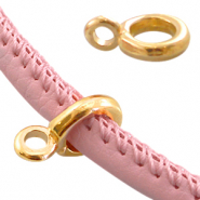 Pendenti di metallo DQ con 1 anellino (per pelle cucita 4mm) oro (privo di nichel)