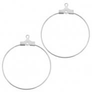 Componenti di metallo DQ orecchino a cerchio 30 mm argento antico (privo di nichel)