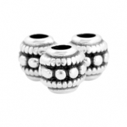 Perline di metallo DQ 6mm con decoro argento antico (privo di nichel)
