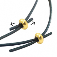 Chiusura con perline scorrevoli di metallo DQ 7x3 mm oro (privo di nichel)